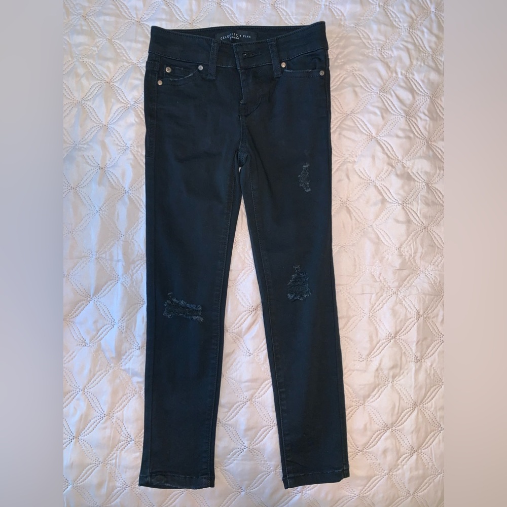 Celebrity Pink Black distressed skinny jeans